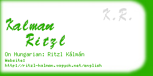 kalman ritzl business card